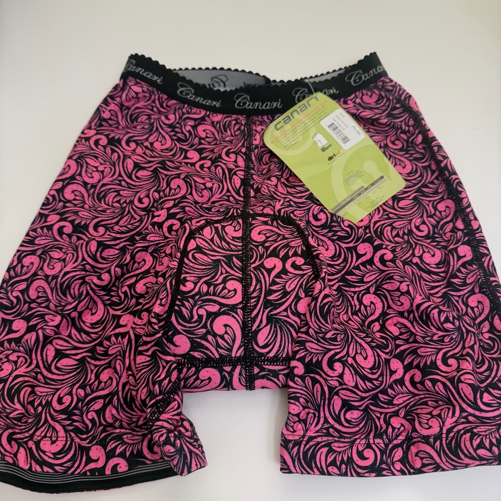 NWT Canari women's sz L Ultima Gel crazy lily cycling liner shorts biker